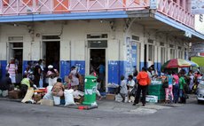 Vendors near the A.C. Shillingford supermarket