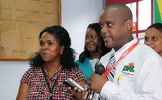 David ,left, and DNL officials at ceremony