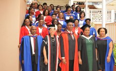 Staff and students of the UWI Open Campus Dominica