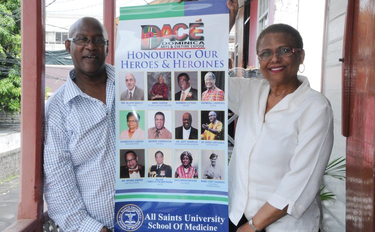 Mithel Paul, left, and Dr Avonelle Pinard Bruney hold promotional poster