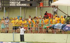 Group of Australian spectators near the Party Stand