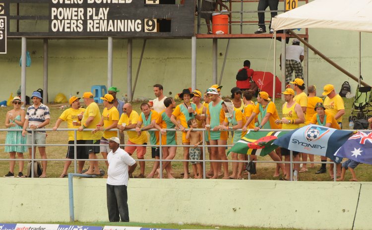 Group of Australian spectators near the Party Stand