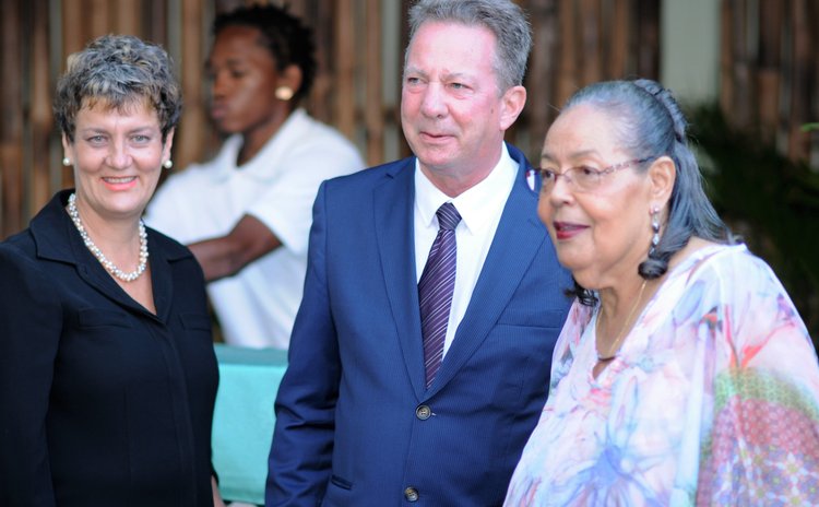 Left to right: Jacqueline Dupigny, Ambassador Sevrin and Cilma Dupigny 