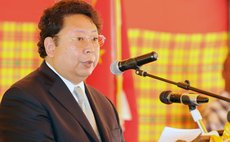 Chinese Ambassador  Li  Jiangning delivers speech at official function for the opening of the Dominica-China Modern Agricultural Centre at One Mile Portsmouth