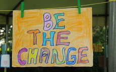 Sign at the Dominica Climate Change Day of Action at the Botanic Gardens, Roseau on Saturday November 28, 2015