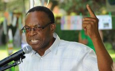Bernard Wiltshire speaks at the Dominica Climate Change Day of Action at the Botanic Gardens, Roseau on Saturday November 28, 2015