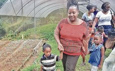 Dawn Francis leads a school tour on D-Smart Farm