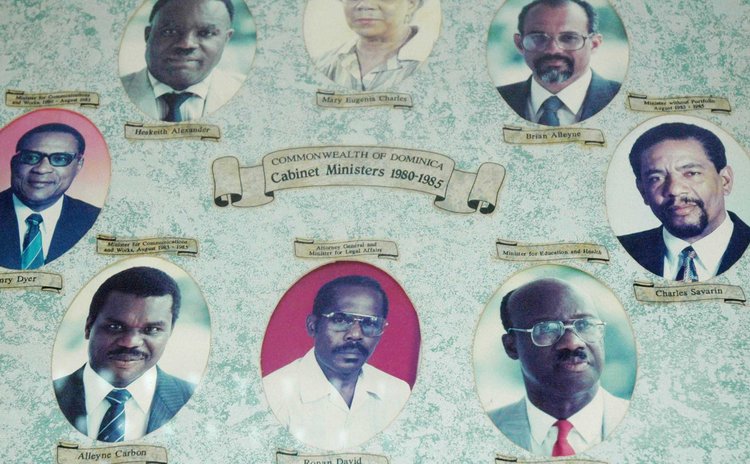 Alleyne Carbon,bottom left, as a member of the DFP cabinet