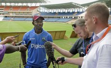 Grenadian Cricketer Devon Smith speaks to the press before the Second Test