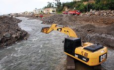 Dredging the Roseau River after Hurricane Maria