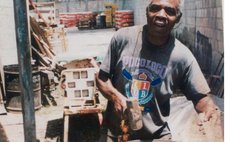 Eddie Andre in his pan-yard