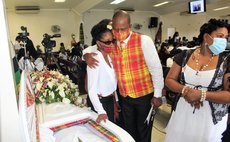 Relatives, friends and fans of the late radio broadcaster Felix Henderson at his funeral service at the People's Pentecostal Church, Goodwill on November, 28, 2020 14