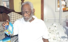 F.O Riviere in bed recovering from a stroke