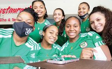 Part of Dominica's female football team 