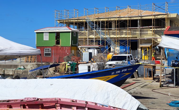 Under repairs after Hurricane Maria damage, Roseau Fisheries complex