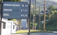 Gas prices shown on board near MP station at Canfield