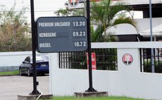 Signboard at the NP gas station at Canefield on July20 2015