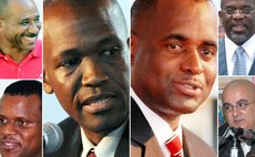 Centre left, Fontaine; centre right, Skerrit; top left Krazy Tee Bellot; left bottom , Albert; top right, Lawrence; bottom left, Astaphan