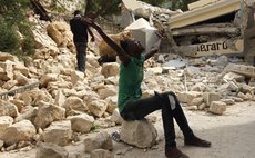 Haitian woman after the 2010 earthquake in Haiti