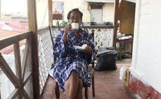 Hannah Clarendon at her sister's home after the storm