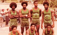 SKOL International Harks, early to mid-80s. Photo Courtesy Lobie (Back L-R): E. Loback, Edgar Robinson, David Williams, Jonathan Prevost (Front L-R): Tony Dixon, Albert Lawrence, Augustus Harris. 