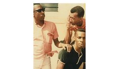 Herbert Thomas (L) retired basketballer and Economics Lecturer, with George Daniel (sitting) and Osborne (footballer); late 1960s-early 1970s