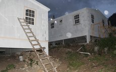 Unfinished houses at Point Michel after Hurricane Maria