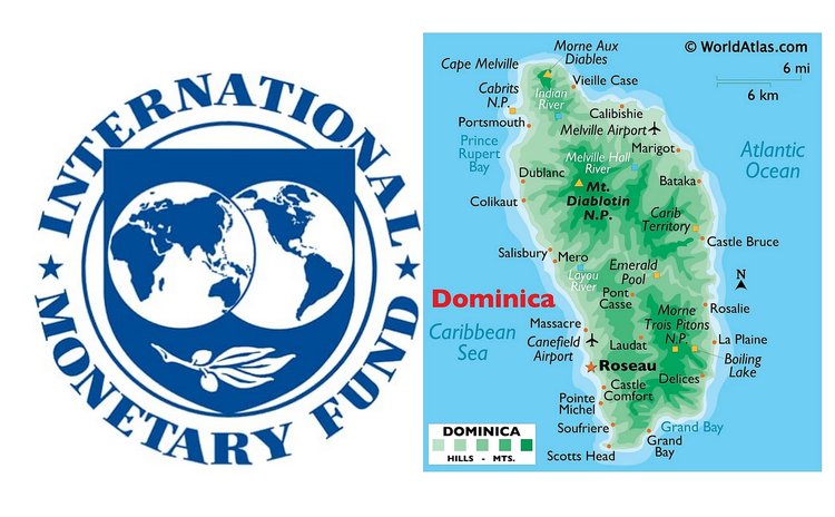 IMF logo and Dominica map