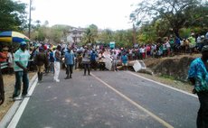 Villagers of Salisbury block main road today