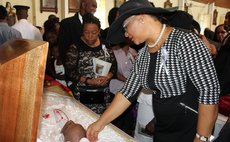 Relatives at the funeral of NAN Ducreay this afternoon