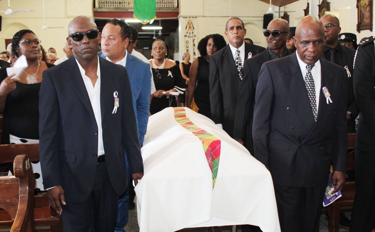 Pallbearers at the funeral of Cecil Clarke Sr