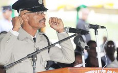Police trainer Weekes speaks at the graduation
