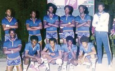  Members of the Dominica's National Team at 1st Windward Islands Basketball Tournament, 1975 (See story for complete caption of this photo)