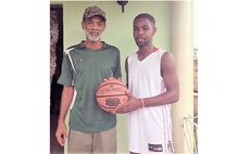 Former Dominica National Basketball Team Captain Oliver Burton with son Sharome, 2017