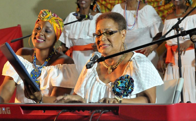 Jean Lawrence -Mathurin performs at a concert held in her honour in October 2019