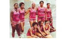 PIONEERS, Dominica's first women's basketball team, 1980 photo