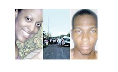 Accused murderer, right, site of the crime, centre and victim