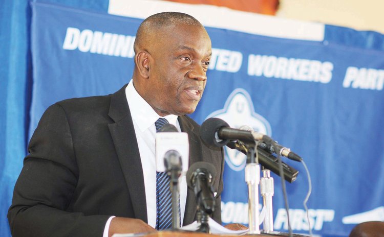 UWP party leader Lennox Linton speaks at the press conference