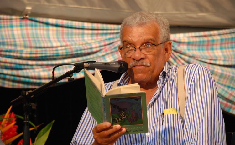 Derek Walcott reads poetry at the 2008  Nature Island Literary Festival and Book Fair