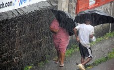 In the rain today on Independence Street Roseau