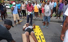 Man in pain after accident on Goodwill Road