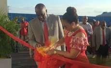 Mr aand Mrs Skerrit cuts ribbon at the formal opening of the new hospital
