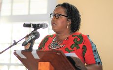 Kimone Joseph, Head, UWI Open Campus speaks at the DAT conference