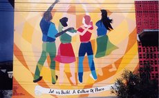 Culture of Peace Mural on wall of All Saints University on Great George Street 