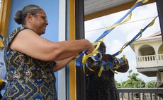 Mrs Josephine Dublin, NCCU president, cuts the ribbon
