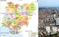 Map of Nigeria and Lagos, Nigeria's capital