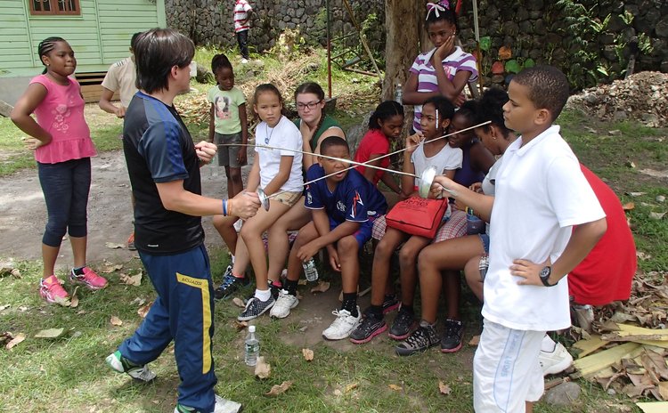 Aleio Monge of Ecuador  teach fencing class