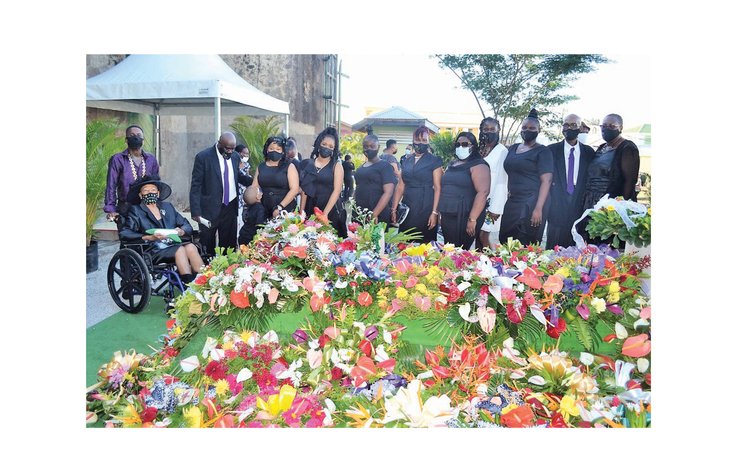 Members of PJ's family at his graveside
