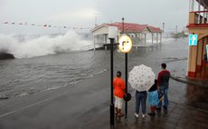 Wavesbatter Roseau Bayfront during Hurricane Omar