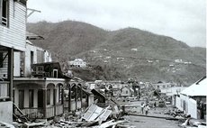 Roseau Street after Hurricane David on August 29, 1979